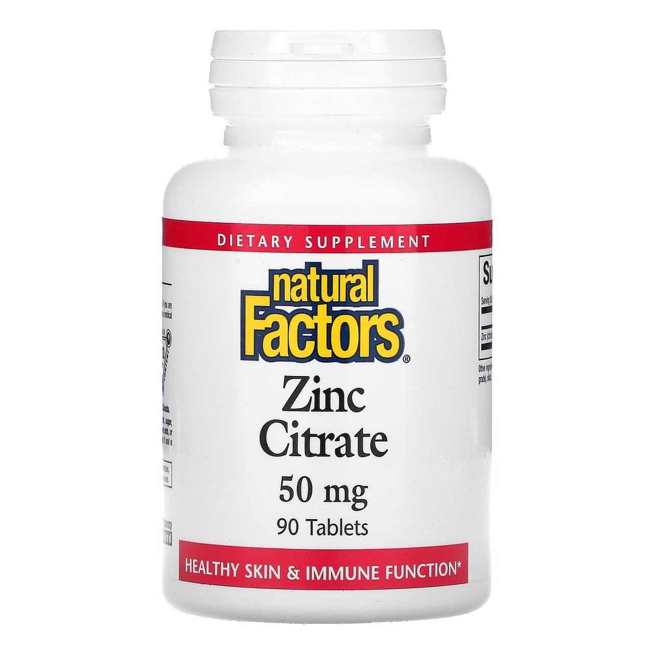 Natural Factors Zinc Citrate 50 mg 90 Tabs