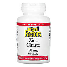Natural Factors Zinc Citrate 50 mg 90 Tabs