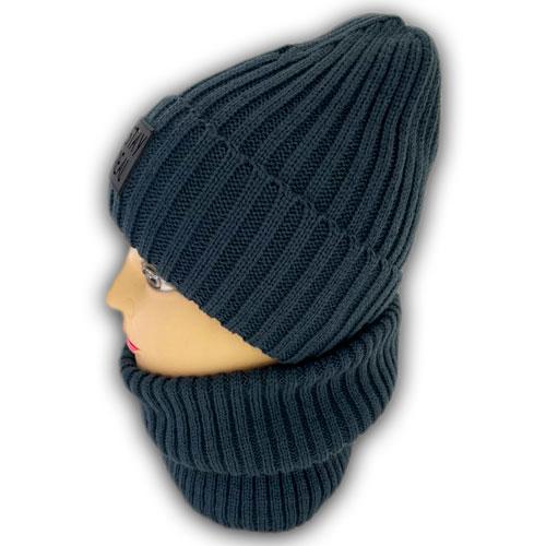 Детский комплект - шапка и шарф хомут для мальчика Детский комплект - шапка и шарф хомут для мальчика