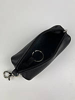 Ключница качественная кожаная для ключей, черная стильная ключница в подарок мужчине 12х4,5х4 см