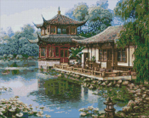 Алмазна мозаїка AMO7342 Китайський будиночок ©Сергій Лобач, 40x50см Ideyka на підрамнику, фото 1