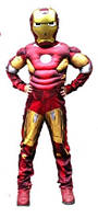 Дитячий карнавальний костюм для хлопчика з м'язами та маскою Залізної людини Iron Man р.100-130 супергерої