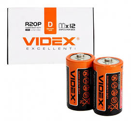 Батарейки сольові R20 D Videx