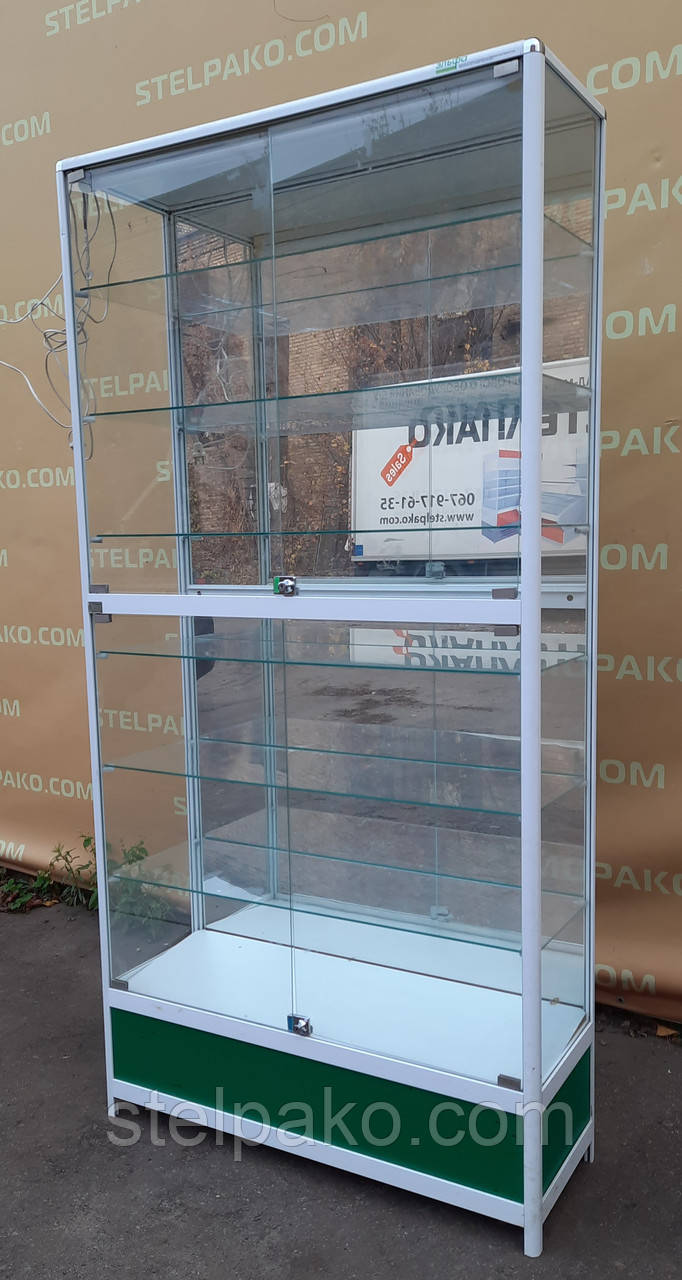 Торгова вітрина скляна з алюмінієвого профілю 1000х350х2000 мм., Б/у