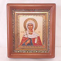 Икона Зоя святая Мученица, лик 10х12 см, в коричневом деревянном киоте