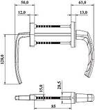 Вузька двостороння ручка для балконних дверей, фото 2