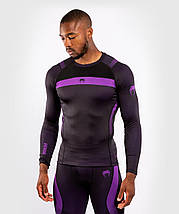 Рашгард лонгслів чоловічий Venum Nogi 3.0 Long Sleeves Rashguard Black Purple, фото 2