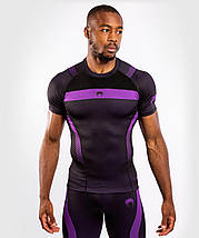 Рашгард з коротким рукавом чоловічий Venum Nogi 3.0 Short Sleeves Rashguard Black Purple, фото 2