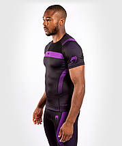 Рашгард з коротким рукавом чоловічий Venum Nogi 3.0 Short Sleeves Rashguard Black Purple, фото 3