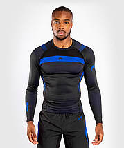 Рашгард лонгслів чоловічий Venum Nogi 3.0 Long Sleeves Rashguard Black Blue, фото 2