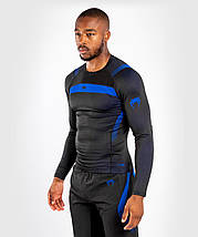 Рашгард лонгслів чоловічий Venum Nogi 3.0 Long Sleeves Rashguard Black Blue, фото 3