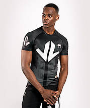 Рашгард з коротким рукавом чоловічий Venum Loma Arrow Short Sleeves Rashguards Black White, фото 3