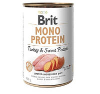Влажный монопротеиновый корм для собак Brit Mono Protein Dog с индейкой и бататом 400 гр