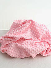 Ткань плюшова Minky Dots світло-розовий (пупирочки) (0,70*160)