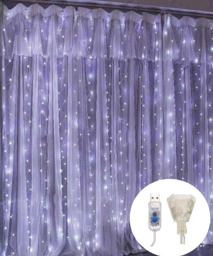 Гірлянда штора-роса 160 LED, 2 м х 2 м, Білий колір