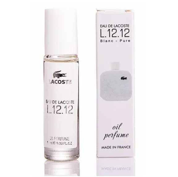 Чоловічі олійні парфуми Lacoste Eau De L.12.12 Blanc 10 мл