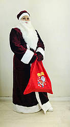 Карнавальний костюм ДЕД МОРОЗ У БОРДОВОМУ для дорослих, дорослий новорічний костюм НІНКОЛА