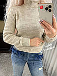 Жіночий теплий светр із високою горловиною вільний базовий однотонний (р. 42-48) 90043063, фото 8