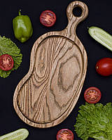 Деревянная тарелка менажница с бортиками для подачи блюд и закусок "Испания" ясень 29х14 см