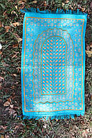 Молитвенный коврик (намазлык), бирюзовый с рисунком бело-золотым.