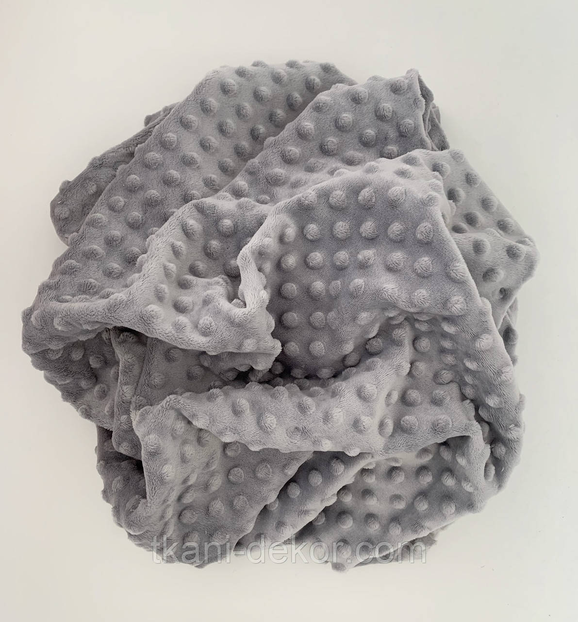 Ткань плюшева Minky Dots світло-сірий (0,35*160)