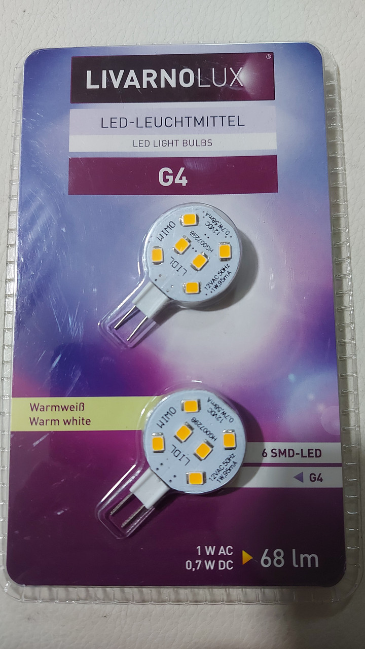 Світлодіодні лампочки 2 шт.  G4 Livarno lux
