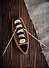 Сервірувальна дошка дерев'яна тарілка блюдо для подачі суші, ролів порційна "Каное" 290 х 140 х 20 мм, фото 7