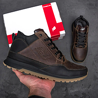Чоловічі зимові шкіряні черевики кросівки (натуральна шкіра) коричневі на хутрі, чоловіче взуття на зиму, розмір 40 41 42 43 44 45