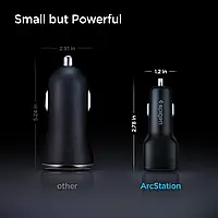 Автомобільний зарядний пристрій Spigen 75W USB C PC2200 PowerArc Car Charger PD 75W/QC3.0 Black ACP04581, фото 2