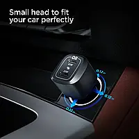 Автомобільний зарядний пристрій Spigen 75W USB C PC2200 PowerArc Car Charger PD 75W/QC3.0 Black ACP04581, фото 6