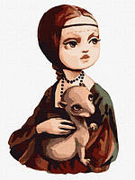 Картина за номерами Люди. Дівчина з горностаєм, 30х40см, в термопакеті, Идейка (КНО4875-mt)