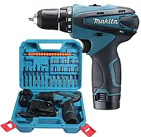 Акумуляторний шурупокрут 12 V з набором Makita DF330DWE, набір біт і запасний акумулятор NN