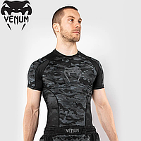 Рашгард с коротким рукавом мужской Venum Defender Rashguard Short Sleeves Dark Camo