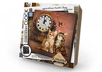 Вышивка гладью Embroidery clock Часы 3, мулине и бисером, в коробке 32х32х4см, Danko Toys (EC-01-03)