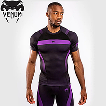 Рашгард з коротким рукавом чоловічий Venum Nogi 3.0 Short Sleeves Rashguard Black Purple