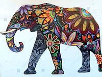 Алмазная мозаика Животные. Цветочный слон, 30х40см, флуоресцентная, холст без подрамника, Dreamtoys (AG0023)