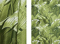 Портьерная ткань для штор Жаккард зеленого цвета