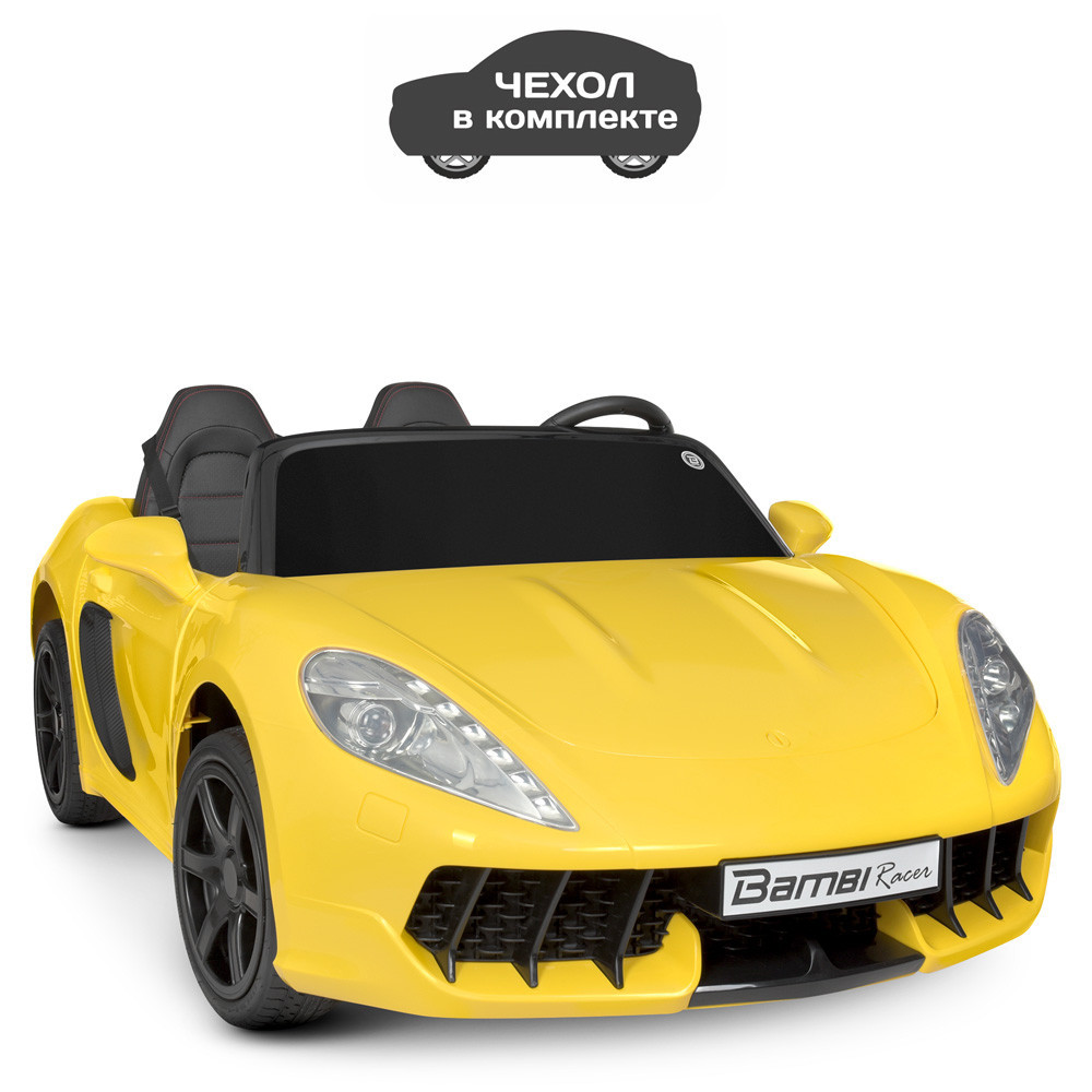 Електромобіль для підлітків двомісний Porsche (мотор 180W, MP3, USB) Bambi M 4055AL-6 Жовтий, фото 1