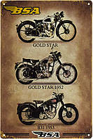 Металлическая табличка / постер "BSA Gold Star" 20x30см (ms-00480)