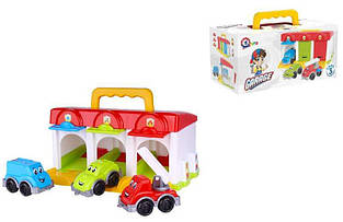 Гараж для машинок Technok Toys 8416, 3 машинки в комплекті. паркінг для малюків
