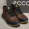 Чоловічі зимові шкіряні черевики кросівки (натуральна шкіра) коричневі на хутрі, чоловіче взуття на зиму, розмір 40 41 42 43 44 45, фото 4