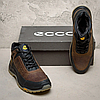 Чоловічі зимові шкіряні черевики кросівки (натуральна шкіра) коричневі на хутрі, чоловіче взуття на зиму, розмір 40 41 42 43 44 45, фото 6