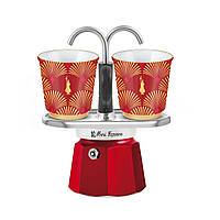 Кавовий набір на 2 персони Bialetti Deco Glamour червоний на двох подарунковий