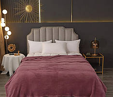 Плед м'який з мікрофібри 180х200 см. Плед однотонка приємний до тіла Малиновий