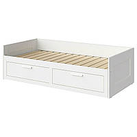 IKEA BRIMNES БРІМНЕС Ліжко-кушетка з 2 ящиками, білий, 80x200 см, ліжко икеа