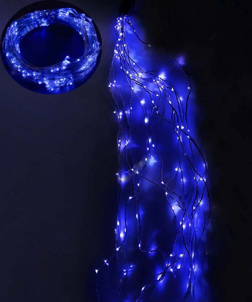 Гірлянда РОСА-пучок 100LED, 10ліній за 1 метром, Синій колір
