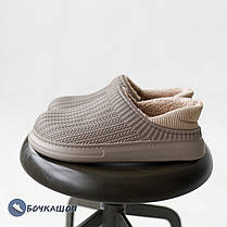 Резинові тапки утеплені бежеві, фото 5