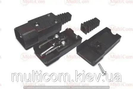 01-13-002К. Штекер мережевий IBM 3pin під кабель, HQ, пластик