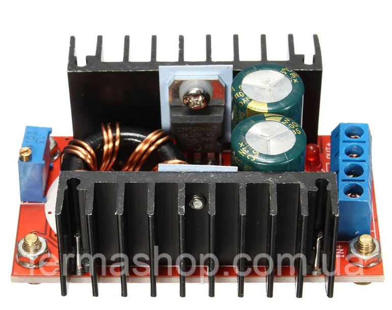 Підвищуючий перетворювач, модуль DC-DC 150Вт (від 10-32В до 12-35В), фото 1