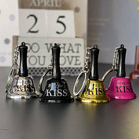 Дзвоник міні на брелку "Ring for KISS", мікс, Колокольчик "Хочу поцелуй!"